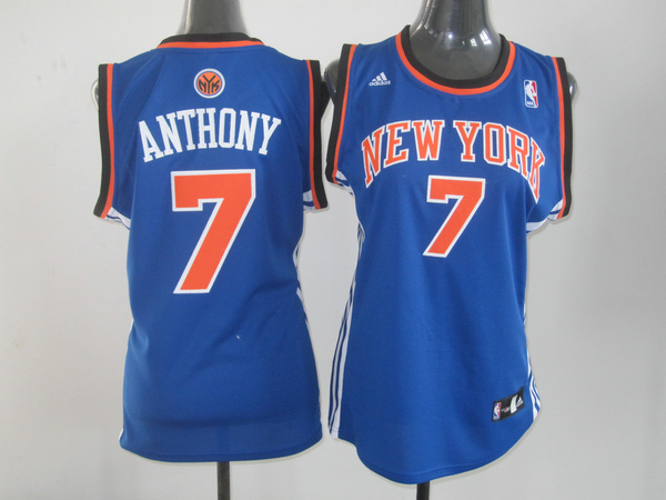  NBA Women New York Knicks 7 Carmelo Anthony Swingman Blue Jersey